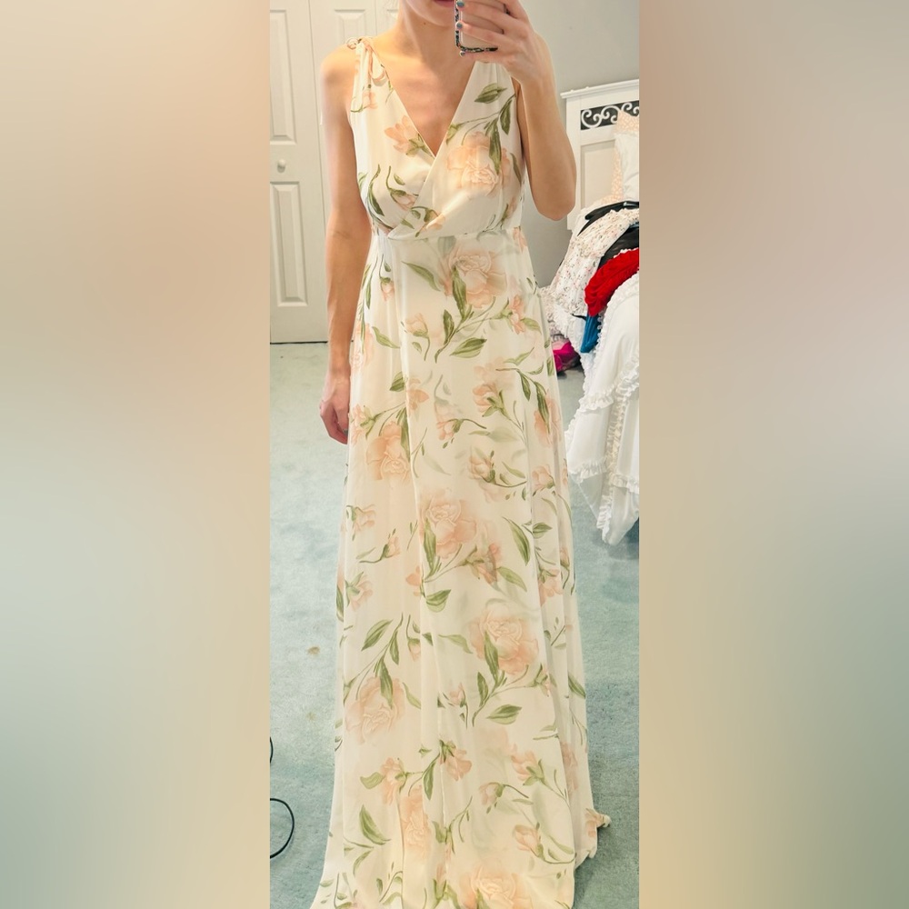 Lulu's White and Pink Maxi Dress A-Line wedding